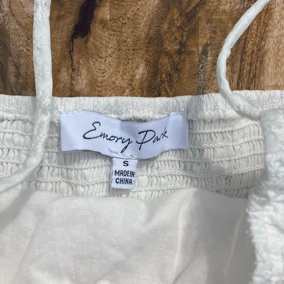 White floral eyelet cropped babydoll cami with bow coquette cottage lolita - Picture 6 of 6